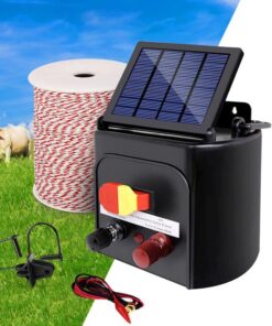 Giantz Fence Energiser 3KM Solar Powered Electric 500M Poly Wire Insulator