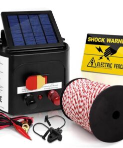 Giantz Fence Energiser 5KM Solar Powered Electric 500M Poly Rope