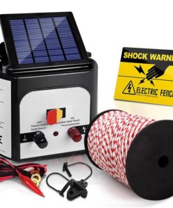 Giantz Fence Energiser 8KM Solar Powered Electric 500M Poly Rope