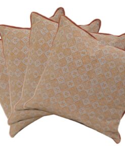 Pack of 4 Azuk Orange & Grey Cushion Covers 50cm x 50cm