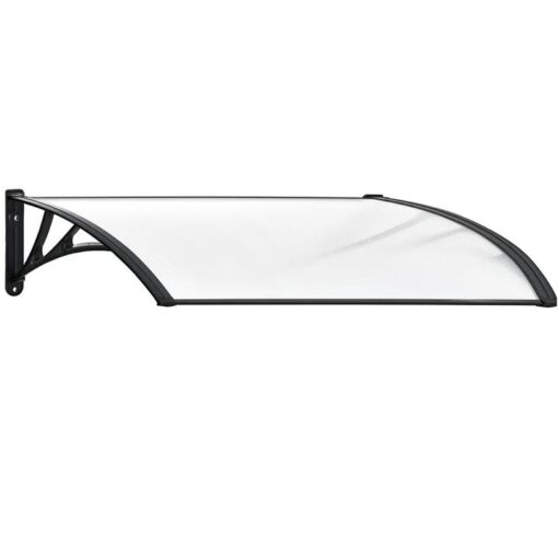 SHADE SHIELD 1x1m Exterior Awning, Black DIY External UV Rain Protection Clear Tinted Polycarbonate Canopy Cover