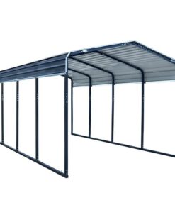 SHADE SHIELD Single Carport Shed 3.3 x 6 x 2.8m, Galvanised Steel Frame, Powder Coated Gable Roof, Shelter for Car Caravan Boat Tractor Agricultural