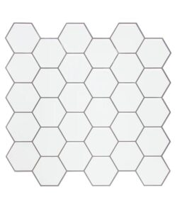 Tiles 3D Peel and Stick Wall Tile Hexagon White (30cm x 30cm x 10 sheets)