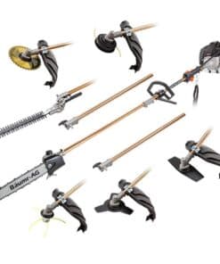 BAUMR-AG 65cc 7in1 Long Reach Garden Multi-tool, Pole Saw, Hedge & Line Trimmer, Brush Cutter, 12" Tree Trimming Pruning Chainsaw Bar, 2 Extension Shafts