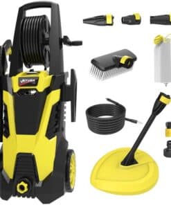 JET-USA RX540 Electric High Pressure Washer, 2800PSI 2 Nozzles, Brush Head, Deck Cleaner, Detergent Bottle, 10M Hose