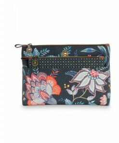 PIP Studio Combi Flower Festival Dark Blue Cosmetic Bag