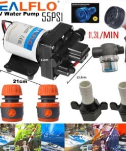 12V SEALFLO Water Pump High Pressure Self-priming rv Camping Boat 55PSI 11.3L/M