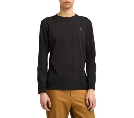 Men's Oyster River Chest Logo Long-Sleeve T-Shirt Black