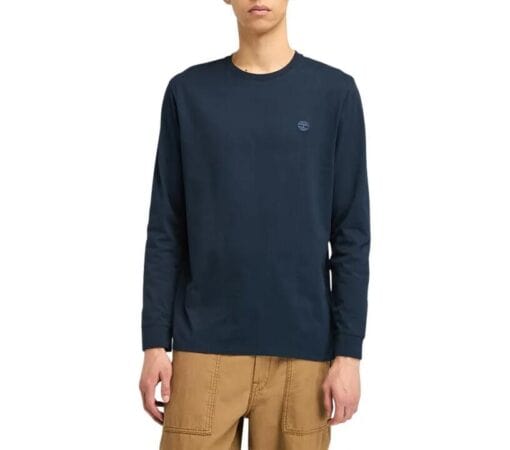Men's Oyster River Chest Logo Long-Sleeve T-Shirt Navy
