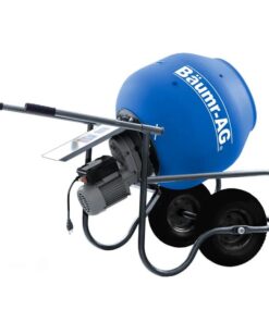 BAUMR-AG 100L Cement Concrete Mixer, Easy Clean, Ultra-Light, Rust-proof, Impact-Resistant Poly Drum, 16 Inch Tyres