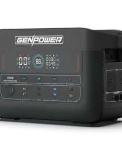 GENPOWER 1200W Portable Lithium Power Station 1075Wh LiFePo4, Multiple Voltage Output, 15W Wireless Charger, Ideal for Camping, Home Backup and Power Tools