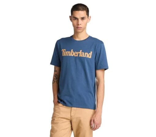 Men's Northwood Floral Wordmark Logo Short-Sleeve T-Shirt Blue