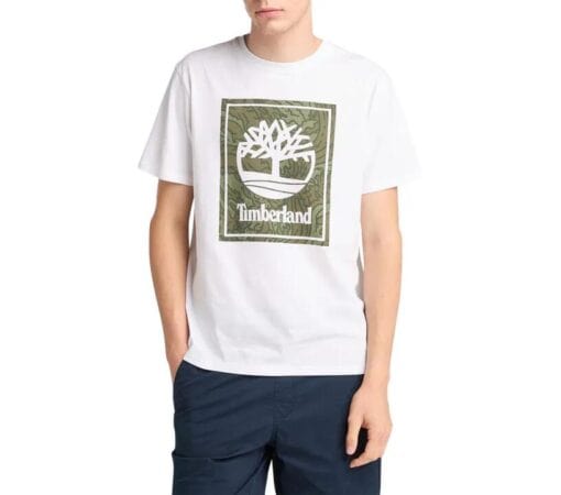 Men's Stack Logo Camo Short-Sleeve T-Shirt White