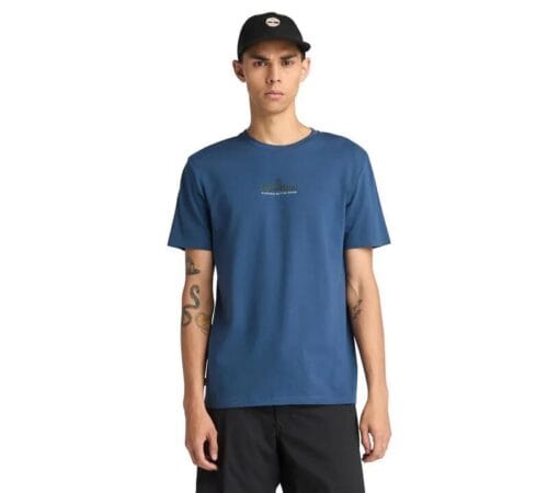 Men's Washed Back On The Road Graphic T-Shirt Blue