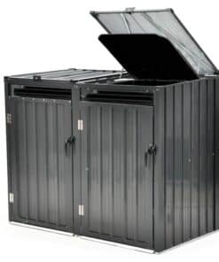 PLANTCRAFT Double Steel Wheelie Garbage Bin Storage Shed, Enclosure with 2 Opening Doors