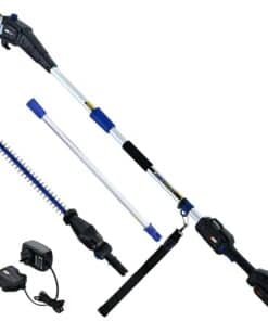 POWERBLADE 20V Cordless Pole Saw & Hedge Trimmer Combo, 8" Chainsaw Pruner & 20" Hedger, Telescopic Handle, Battery and Fast Charger Kit