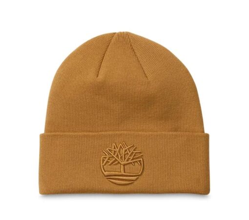 Tonal 3D Embroidery Beanie Wheat