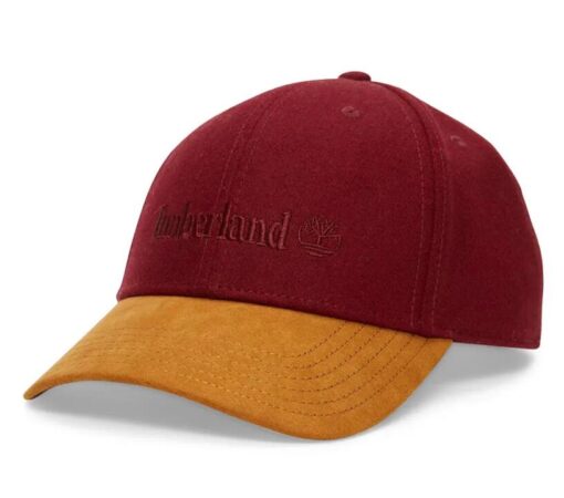 Vintage-Style Wool-Blend Baseball Cap Red