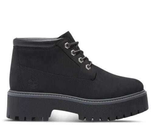 Women's Stone Street Premium Platform Waterproof Chukka Black 5 US Womens