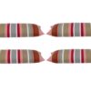 Pack of 4 Corban Rose Pink Based Striped Cushion Cover Multicoloured Rectangle 35x70cm
