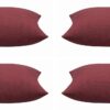 Pack of 4 Elements Deep Red Solid Base Colour Square Cushion Covers