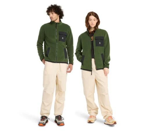 Unisex Full Zip Fleece Green
