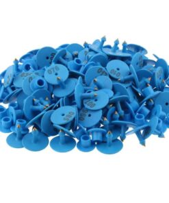 1-100 Cattle Number Ear Tags Set - Round Blue Pig Sheep Goat Livestock Labels
