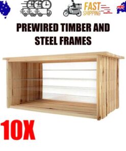 10x Wire Beehive Frame Assembled Wood Steel Unwaxed Deep Hive Frames Beekeeping