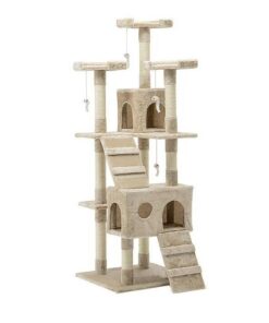170cm Cat Tree Scratching Post Scratcher Pole Gym Toy House Furniture Multilevel - beige
