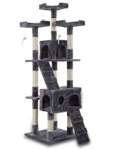 170cm Cat Tree Scratching Post Scratcher Pole Gym Toy House Furniture Multilevel - grey