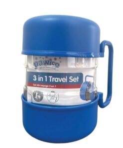 3 In 1 Pet Travel Food Water Bowl Set Dog Cat Portable Feeding Carry Container