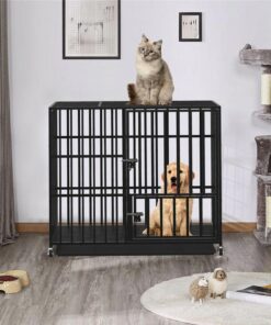 42 XL Heavy Duty Dog Cage Playpen Kennel w/ Wheels