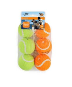 6 Pack Squeaking Tennis Ball - 6.5cm Squeaky Dog Puppy Play Fetch Outdoor Toy