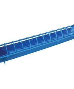 68cm Long Poultry Feeder Chicken Feeding Trough Blue Plastic Flip Top Container