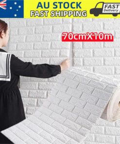 70CMx10M 3D Wall Paper Panel Foam Brick Self Adhesive Waterproof Wallpaper Sticker
