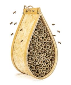 Bamboo Mason Beehive House Pollinator Tear Drop Bee Nest Hive Garden Beekeeping