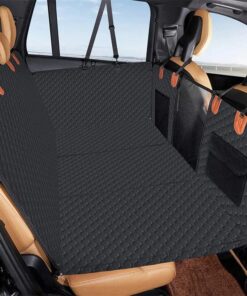 Black PawfectFriend Hard Bottom Car Back Seat Extender & Hammock for Dogs - 63x132cm Waterproof, Heavy-Duty Pet Seat Protector