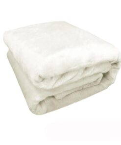 Canine Faux Fur Throw Rug 127 x 152 cm White Chihuahua