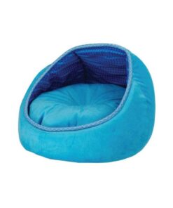 Cat Bed - Fleece Blue Monaco Lounge Couch Cave Plush Cushion Pet All For Paws