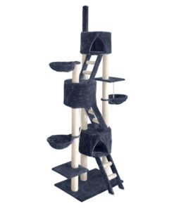 Cat Tree 244cm Tower Scratching Post Scratcher Trees Condo House Grey