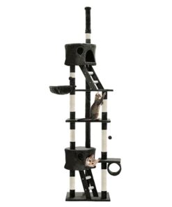 Cat Tree 260cm Tower Scratching Post Scratcher Condo House Trees Grey