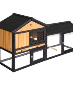 Chicken Coop Rabbit Hutch 165cm x 43cm x 86cm Chicken Coop Large Run House Cage Wooden Outdoor