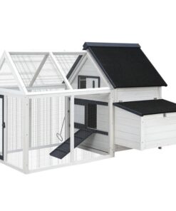 Chicken Coop Rabbit Hutch 166cm x 120cm x 112cm Large Chicken Coop House Run Cage Wooden