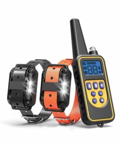 Dog Bark Collars - 2x 800m Range Recievers Vibration Sound Light Training Device