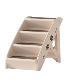 Dog Ramp Steps For Bed Sofa Car Pet Stairs Ladder Portable Foldable Beige