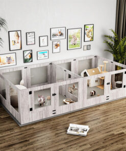 Dog Whelping Box 14 Panels Heavy Duty Puppy Pen with Pad