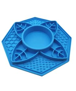 Flower Mandala Slow Feeder Lick Mat Bowl - Blue