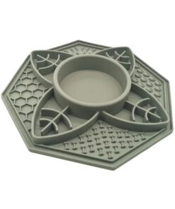 Flower Mandala Slow Feeder Lick Mat Bowl - Sage