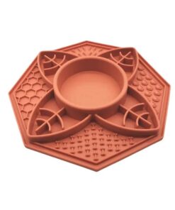 Flower Mandala Slow Feeder Lick Mat Bowl - Terracotta
