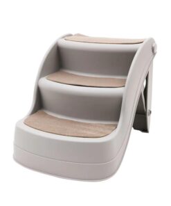 Furtastic Foldable Pet Stairs In Grey - 38cm Dog Ladder Cat Ramp